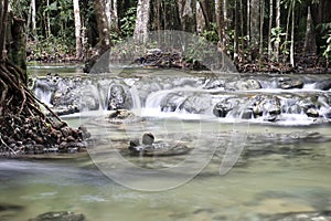 Beautiful forest waterfall in Krabi Thailand