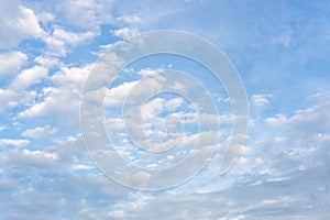 Beautiful form of white fluffy clouds on vivid blue sky in a suny day