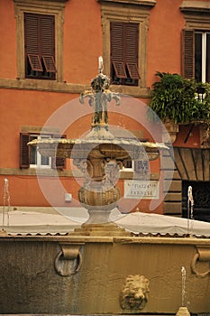 Beautiful Fountain in Rome square Farnese