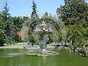 Beautiful fountains of Dolmabahce palace, Istanbul
