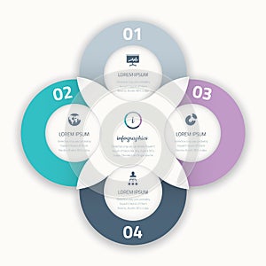 Beautiful four infographic circle business option element