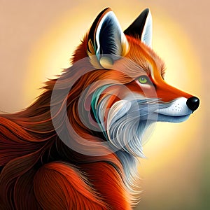Beautiful fox illustration - ai generated image