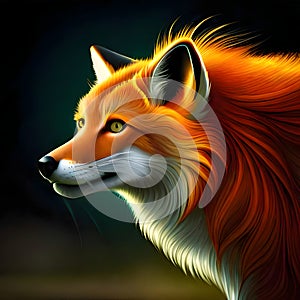 Beautiful fox looking to the side - ai generated image