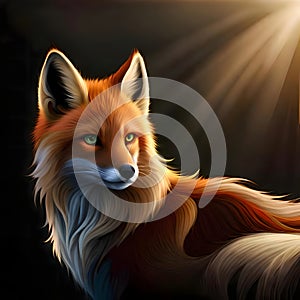 Beautiful fox looking at the viewer - ai generated image