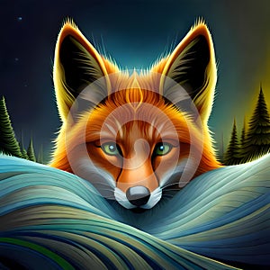 Beautiful fox looking at the viewer - ai generated image