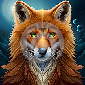 Beautiful fox looking at the viewer - ai generated image