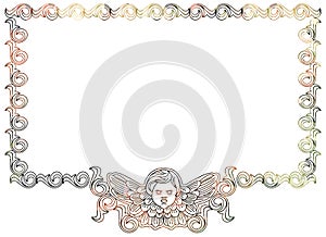 Beautiful frame with cherub in vintage style