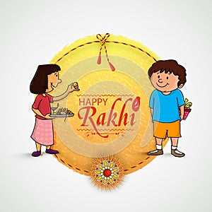 Beautiful frame for Happy Rakhi celebration.