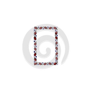 Beautiful frame of ladybugs isolated on white background. Vector illustration in flat style.