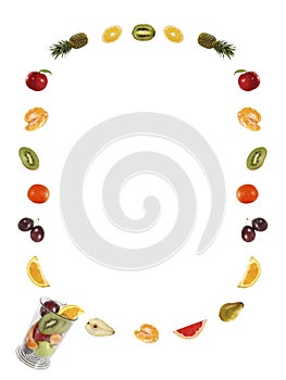 Beautiful frame made of fruits and vegetables