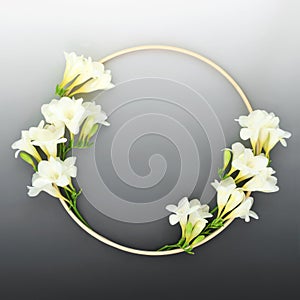 Beautiful Freesia Flower Natural Wreath