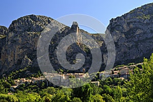 Beautiful French Mountain Village of Moistiers Sainte Marie, Verdon, France