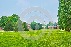 The beautiful park in the center of Ferrara, Italy