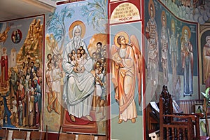 Beautiful frescos in the Orthodox church of St Nicholas in Nis, Serbia. photo