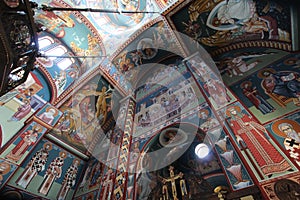 Beautiful frescos in the Orthodox church of St Nicholas in Nis, Serbia. photo