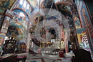 Beautiful frescos in the Orthodox church of St Nicholas in Nis, Serbia. photo