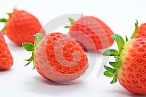 beautiful fresh red strawberry on white background