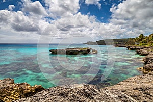 Beautiful Fringing Coral Reef on the coast of Mare, New Caledonia