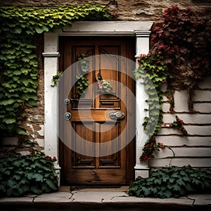 Beautiful front door of a home - ai generated image