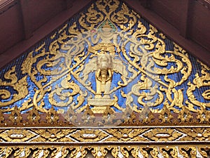 Beautiful gable of the famous temple