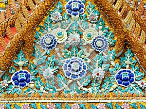 Beautiful gable of the famous temple