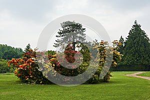 Beautiful garden around Highclere Castle, a Jacobethan style country house, home of the Earl and Countess of Carnarvon