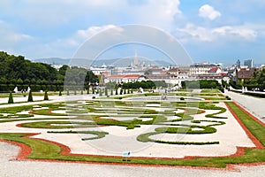 Beautiful garden of Belvedere Palace ,Vienna photo