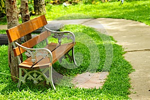 Beautiful garden chair in the garden