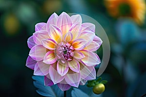 Beautiful garden dahlia flower in bloom