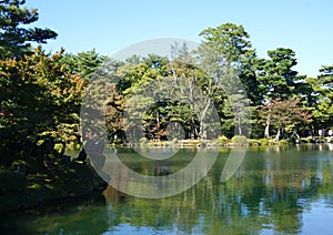 Beautiful garden landscpae at Kenrokuen garden