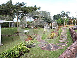 Beautiful garden at mount of ungaran, central java
