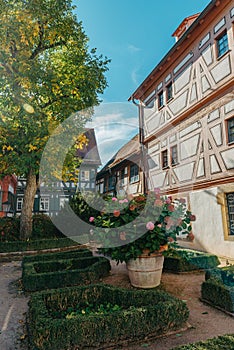 Beautiful Garden and Old National German Half-Timbered houses Town House in Bietigheim-Bissingen, Baden-Wuerttemberg