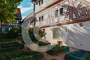 Beautiful Garden and Old National German Half-Timbered houses Town House in Bietigheim-Bissingen, Baden-Wuerttemberg