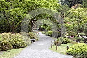 Beautiful garden path in Japanese Garden