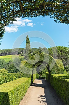 Beautiful gardens at Mateus Palace at Vila Real,Portugal