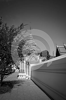 Beautiful gate and wall of the temple