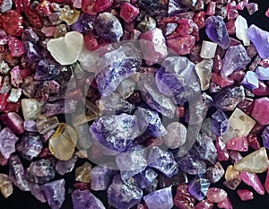 Beautiful gemstone ore of various colors