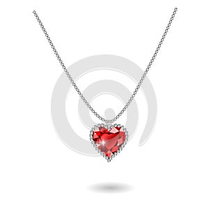 Beautiful gemstone red ruby heart