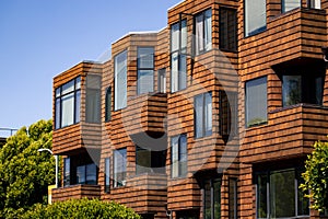 Beautiful Geometrci Wooden Building Architecture style in California