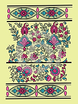 A beautiful Geometric Ornament Ethnic style border design handmade artwork pattern, vintage hand drawing