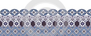 A beautiful Geometric Ornament Ethnic style border design handmade artwork pattern. photo