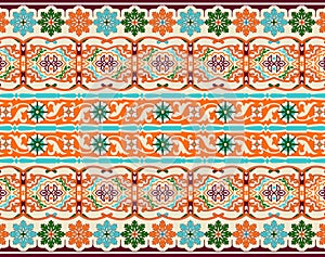 A beautiful Geometric Ornament Ethnic style border design handmade artwork pattern with watercolor, trending, texture, vintage photo