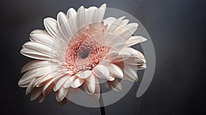 Beautiful Gerbera: A Dusty White Flower With Soft Gradients