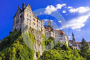 Beautiful German castles- impressive Sigmaringen over rock. landmarks of Germany