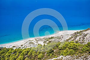 Beautiful Gialos beach on Lefkada island in Greece