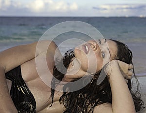 Girl in bikini at the beach