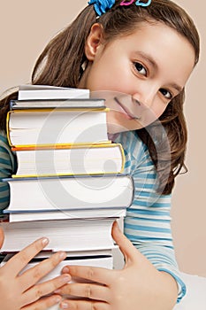 Beautiful girl with books photo