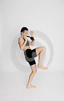 Beautiful girl boxing