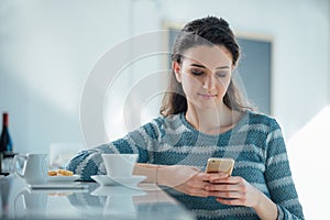 Beautiful girl at the cafe