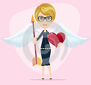 Beautiful girl cupid, vector illustration photo